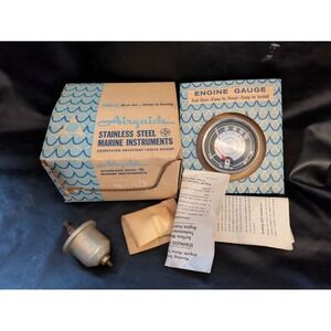 Vintage Airguide Oil Pressure Engine Gauge Stainless Steel 721-B‎ NEW